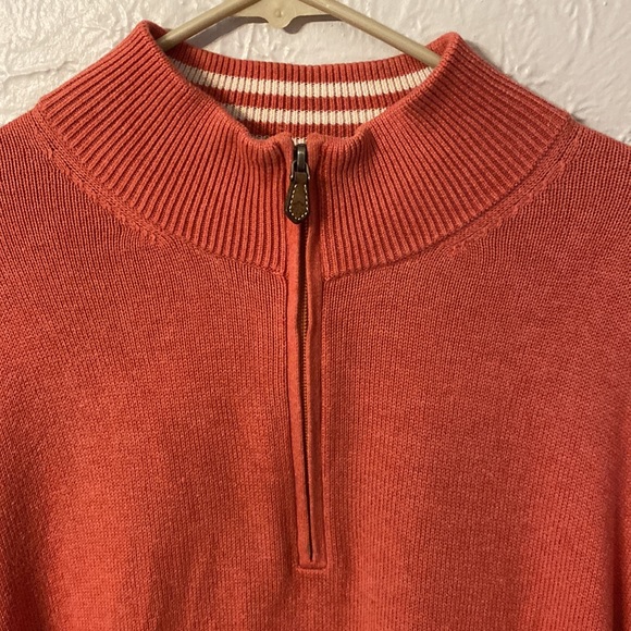 Brooks Brothers Men’s Salmon 1/4 Zip Sweater - L - Picture 5 of 8